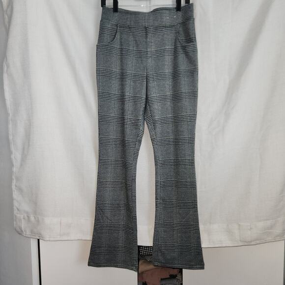 Nwot Serra Checkered Boot Cut Pants Jegging Elastic Stretchy Sz M - Picture 2 of 6